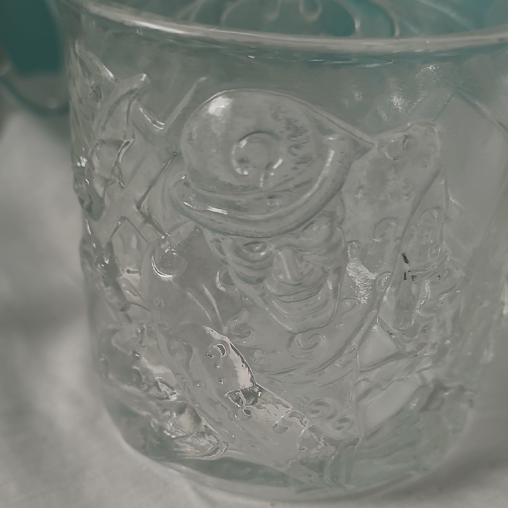 6 McDonalds Batman Forever Clear Glass Mug Set